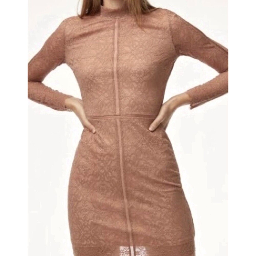 Aritzia Wilfred Floral Lace Mini Janvry Dress Size 2 Beige Nude